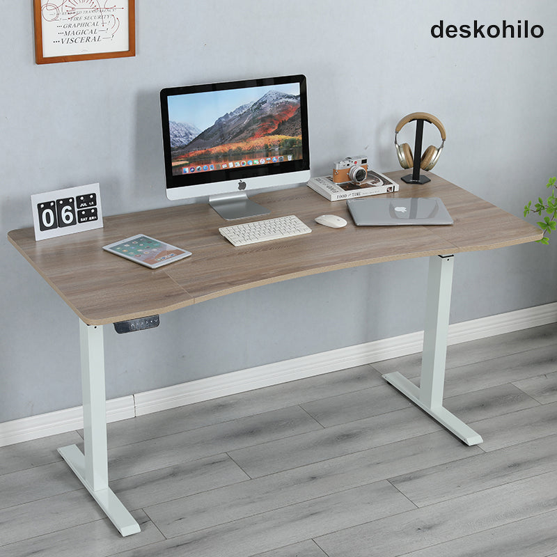Radlove 63" x 30" Premium Dual Motor Height Adjustable Standing Desks for Worktops, Brown or White