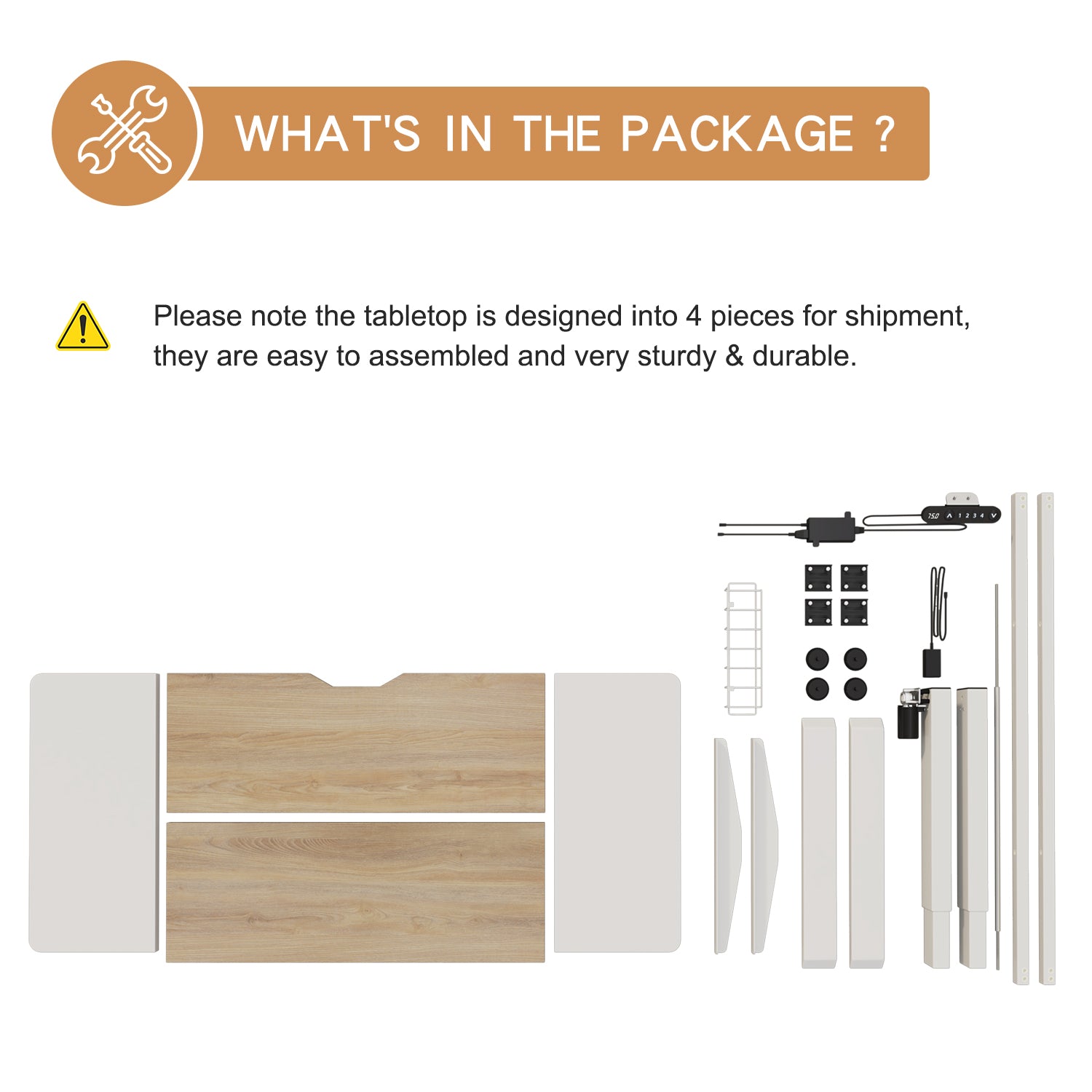 Radlove 63" x 30" Standing Adjustable Height Office Desks Splice Board for Work Benches, White or Brown