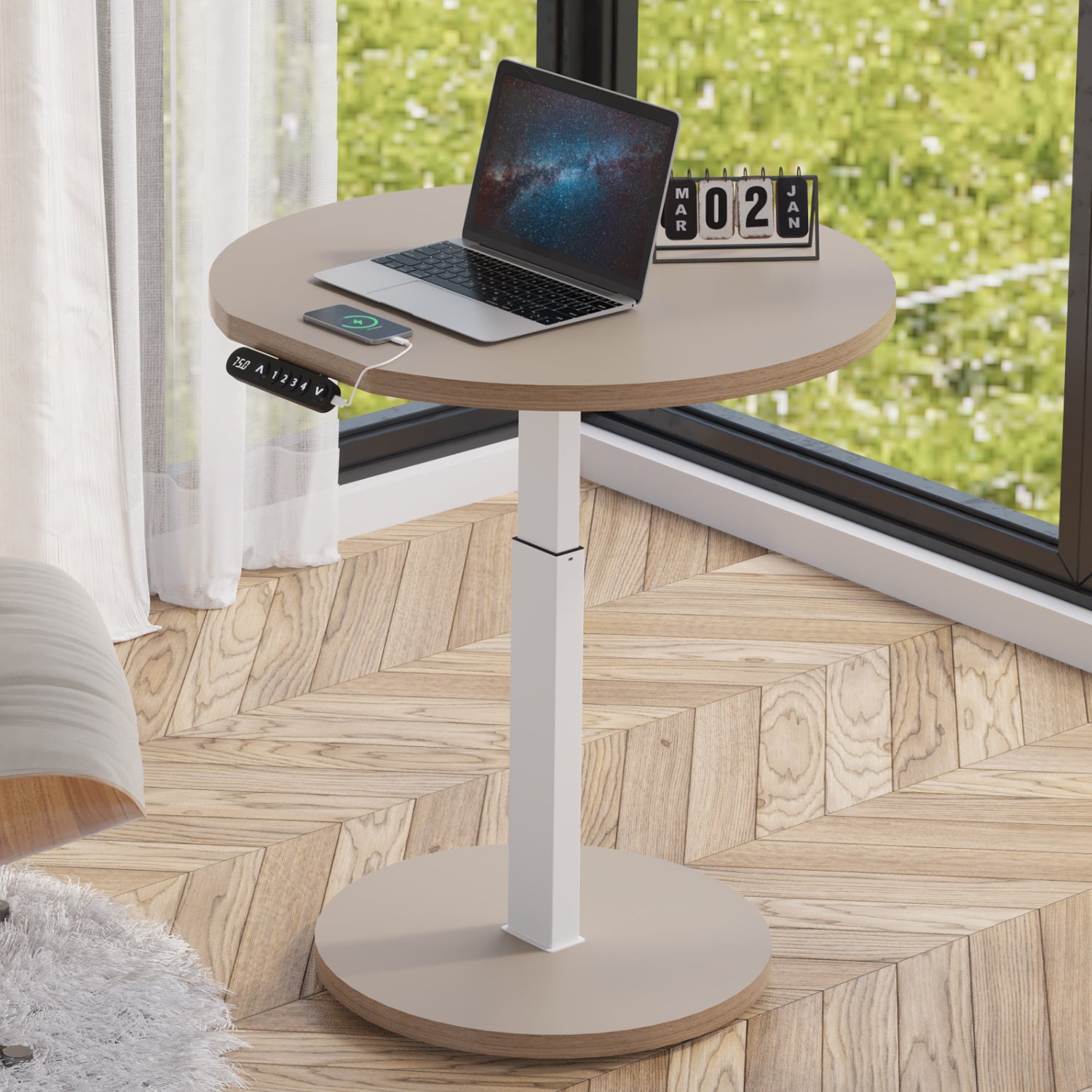 Radlove 32''x24'' Electric Height Adjustable Laptop Desk, Mobile Standing Desks with Wheels