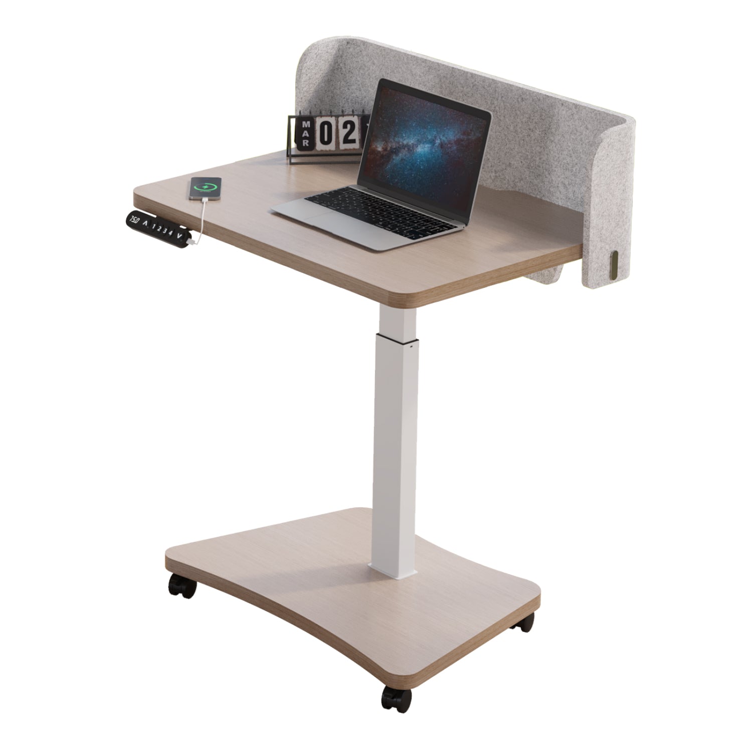 Radlove 32''x24'' Electric Height Adjustable Laptop Desk, Mobile Standing Desks with Wheels