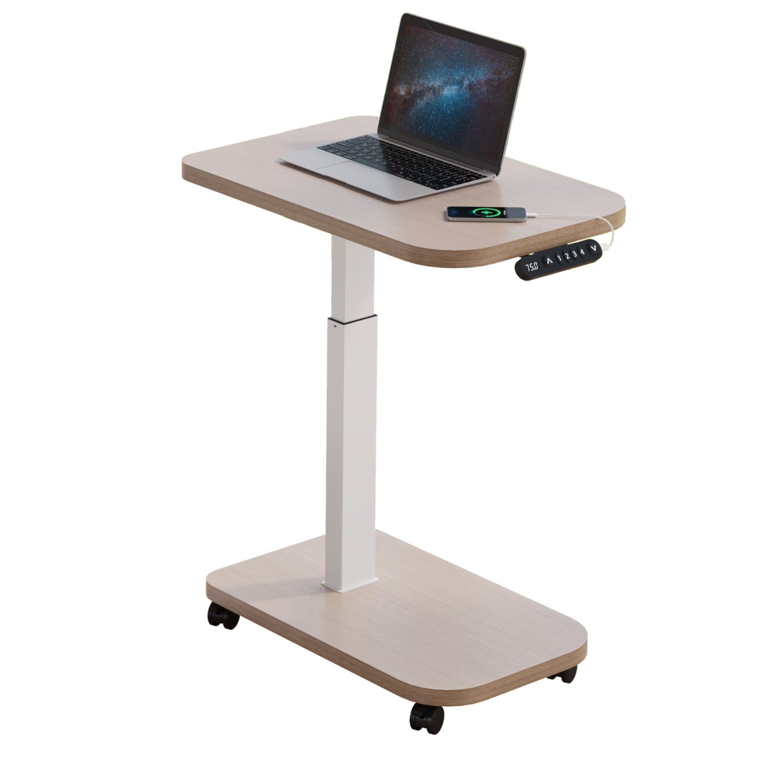 Radlove 32''x24'' Electric Height Adjustable Laptop Desk, Mobile Standing Desks with Wheels