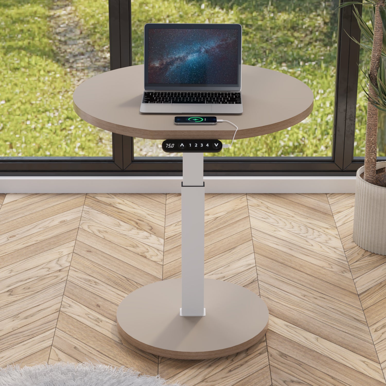 Radlove 32''x24'' Electric Height Adjustable Laptop Desk, Mobile Standing Desks with Wheels