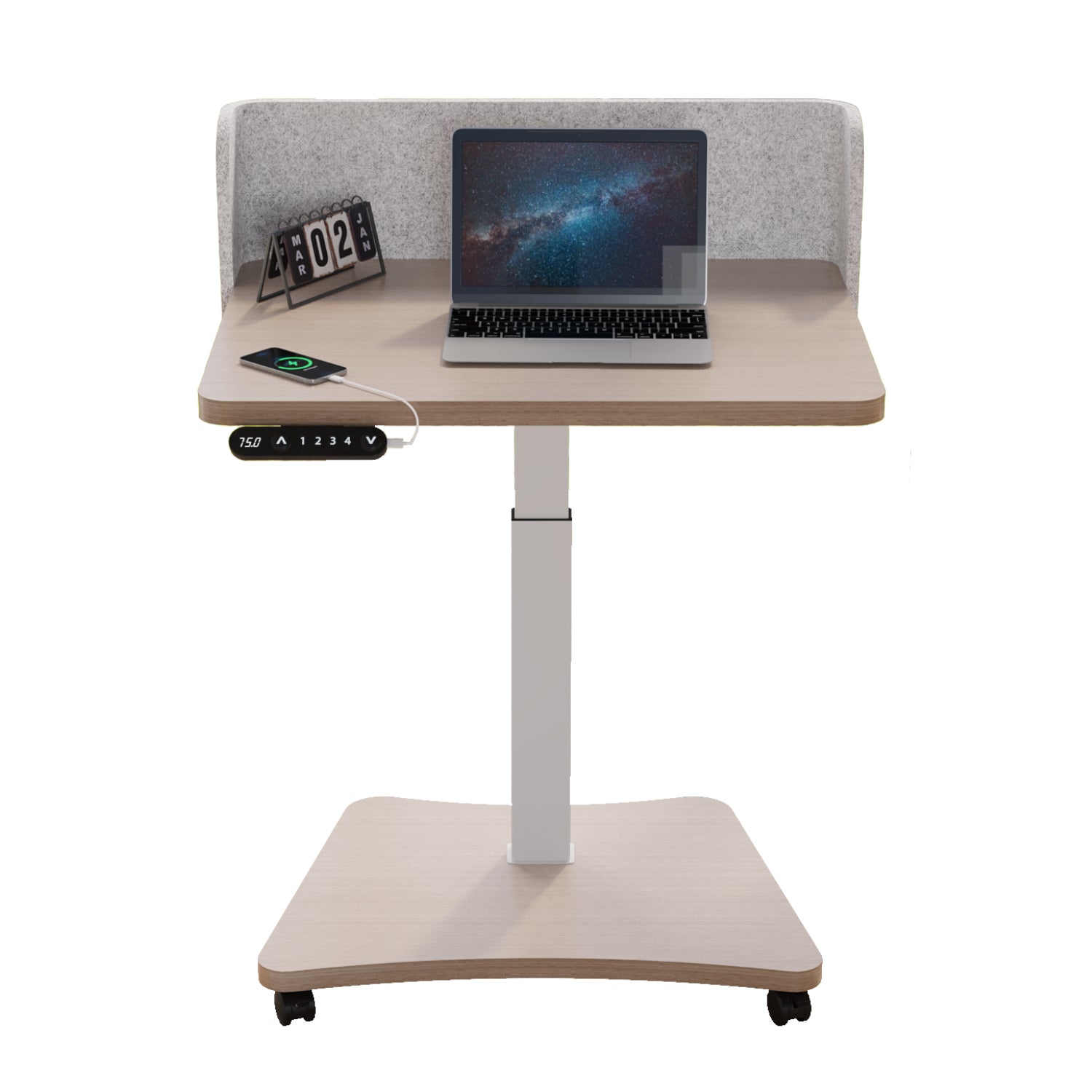 Radlove 32''x24'' Electric Height Adjustable Laptop Desk, Mobile Standing Desks with Wheels