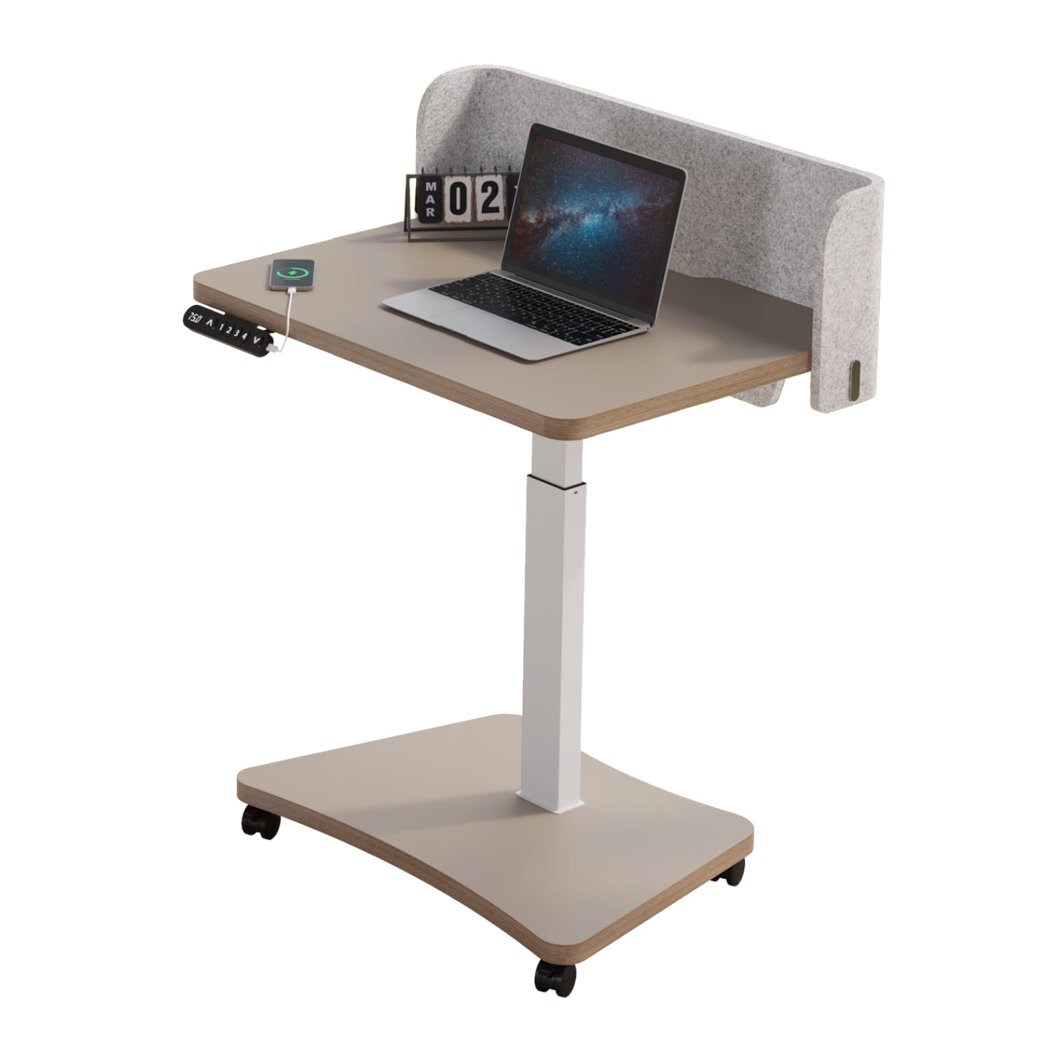 Radlove 32''x24'' Electric Height Adjustable Laptop Desk, Mobile Standing Desks with Wheels