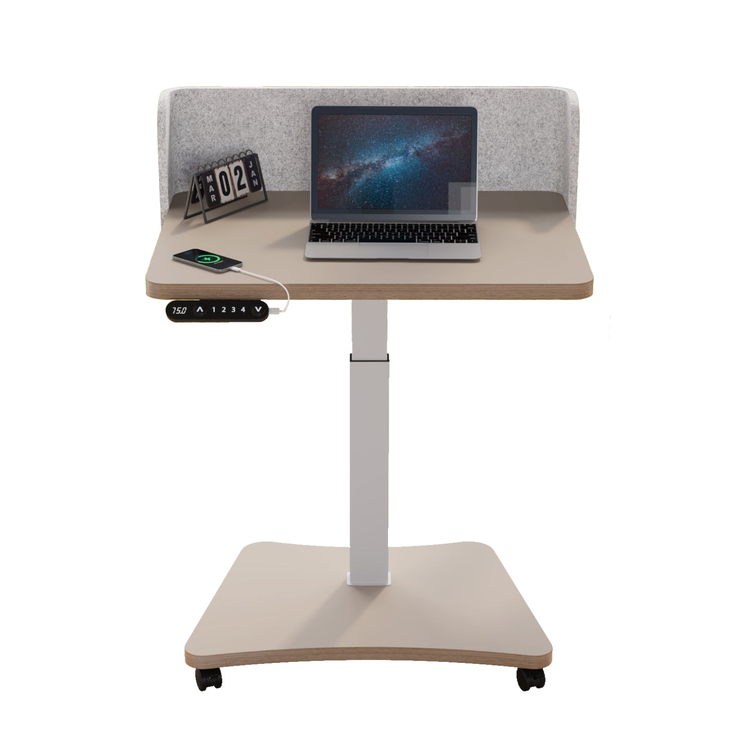 Radlove 32''x24'' Electric Height Adjustable Laptop Desk, Mobile Standing Desks with Wheels