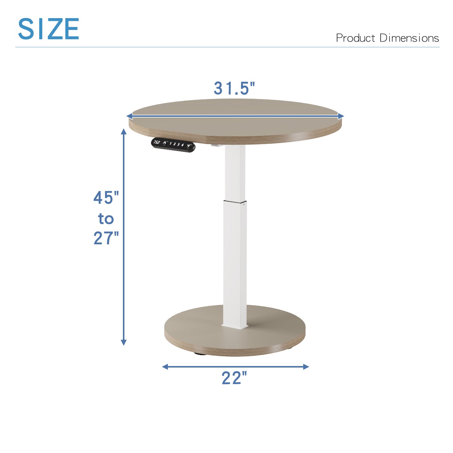 Radlove 32''x24'' Electric Height Adjustable Laptop Desk, Mobile Standing Desks with Wheels