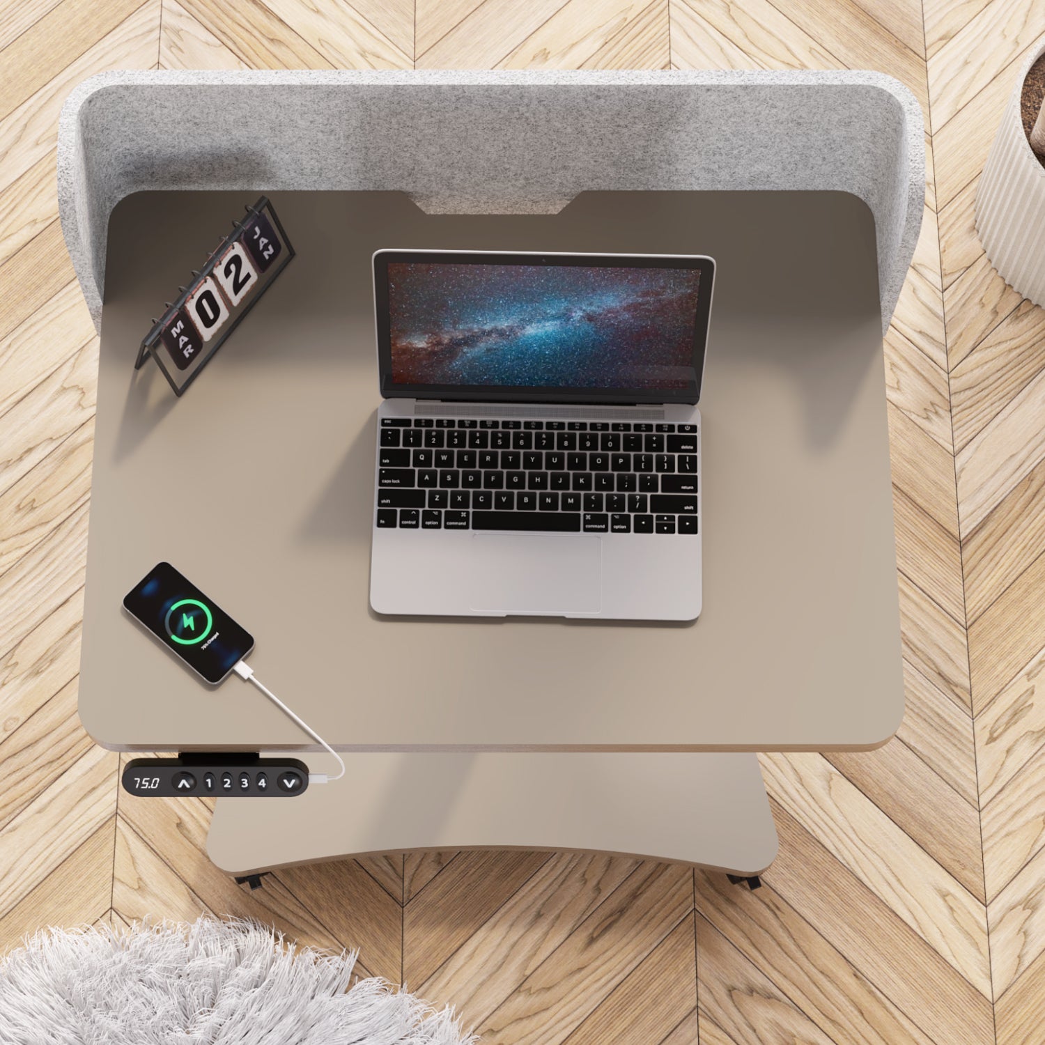 Radlove 32''x24'' Electric Height Adjustable Laptop Desk, Mobile Standing Desks with Wheels