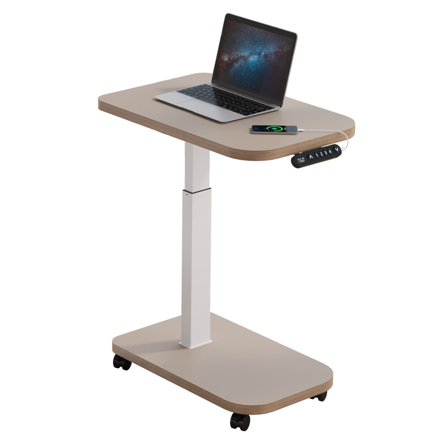 Radlove 32''x24'' Electric Height Adjustable Laptop Desk, Mobile Standing Desks with Wheels