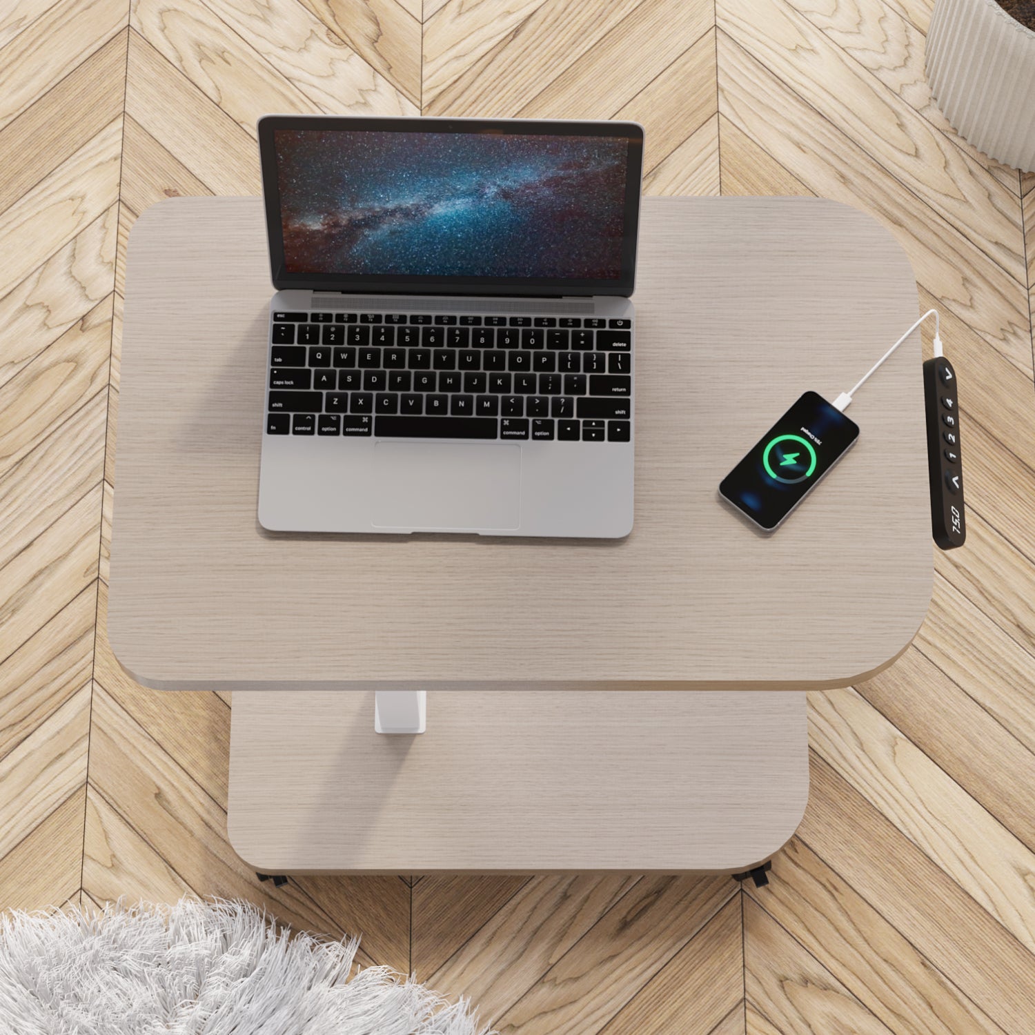 Radlove 32''x24'' Electric Height Adjustable Laptop Desk, Mobile Standing Desks with Wheels