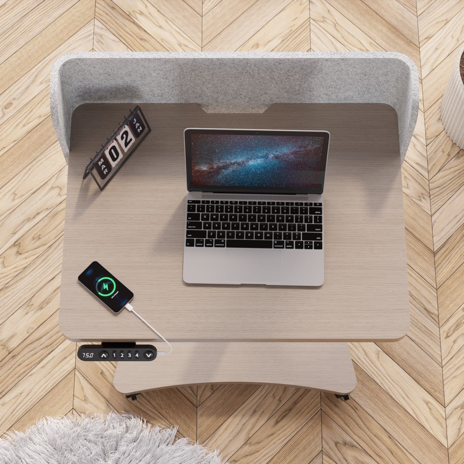 Radlove 32''x24'' Electric Height Adjustable Laptop Desk, Mobile Standing Desks with Wheels