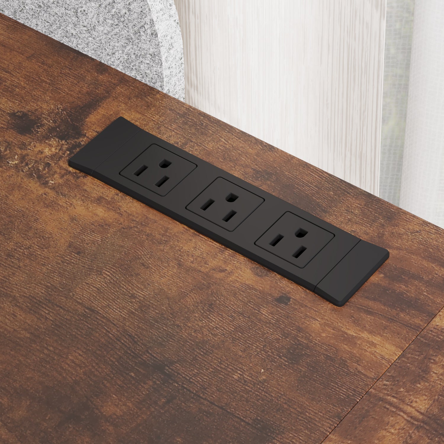 Radlove Electric Standing Desk with Power Strip & Privacy Screen(Gray), 63 Inch Workstation, Large Mouse Pad & 4-Preset Memory Buttons, Quiet Adjustable Desk for Dual Monitors