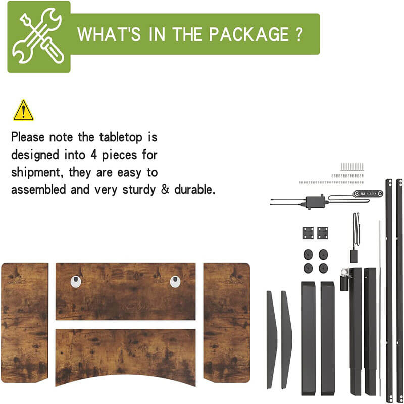 Radlove 63" x 30" Premium Dual Motor Height Adjustable Standing Desks for Worktops, Brown or White