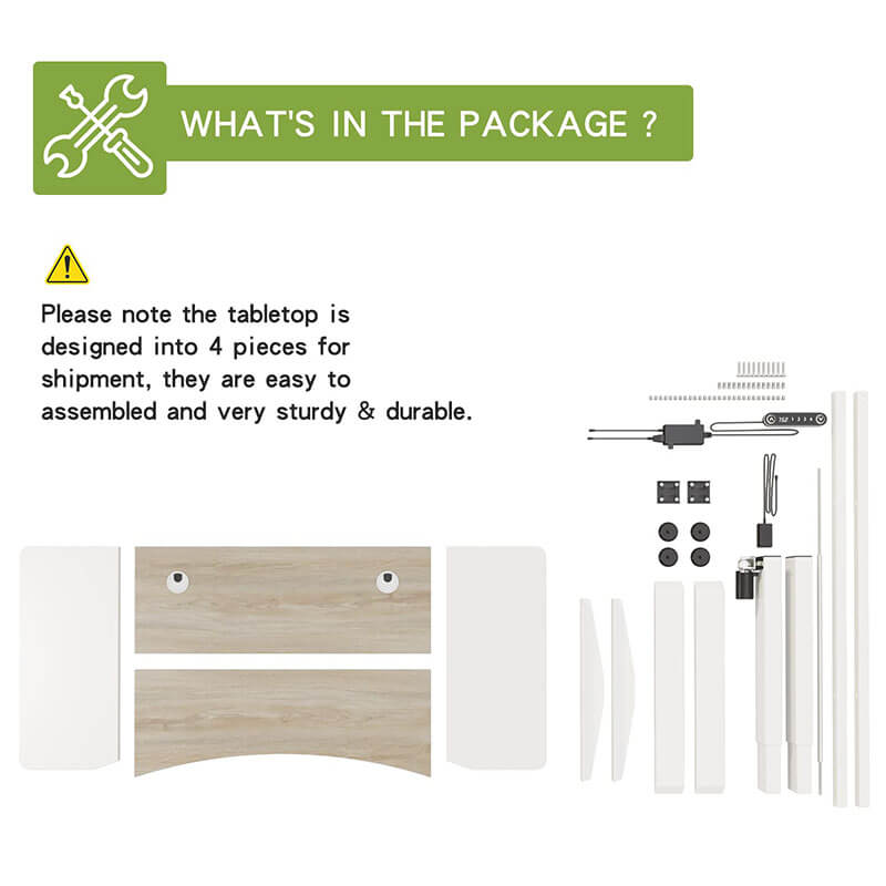 Radlove 63" x 30" Premium Dual Motor Height Adjustable Standing Desks for Worktops, Brown or White