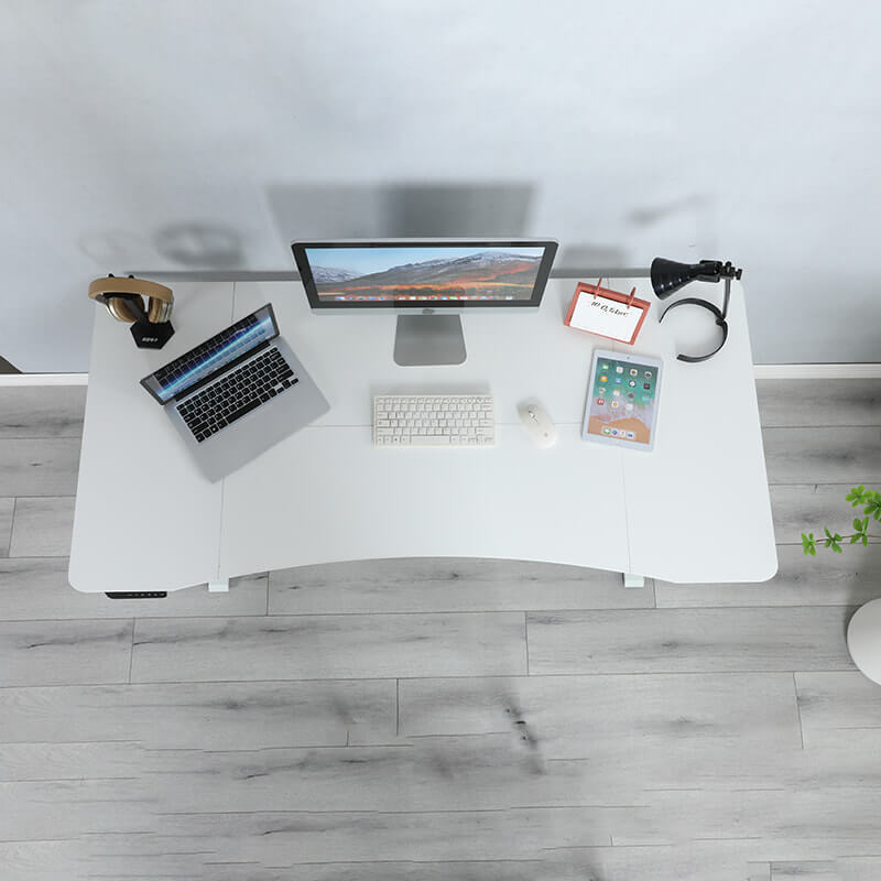 Radlove 63" x 30" Premium Dual Motor Height Adjustable Standing Desks for Worktops, Brown or White