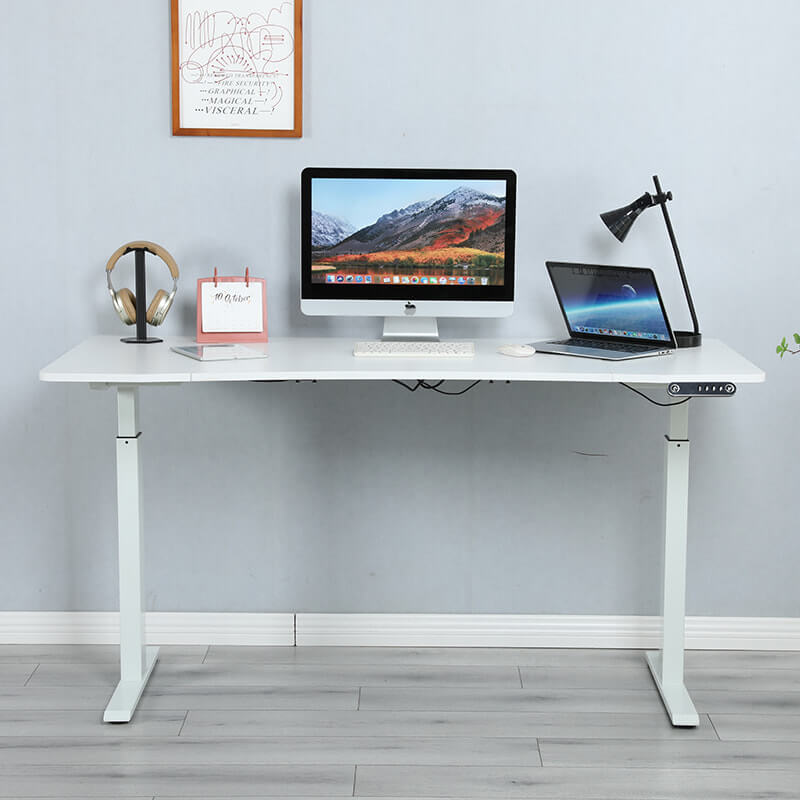 Radlove 63" x 30" Premium Dual Motor Height Adjustable Standing Desks for Worktops, Brown or White