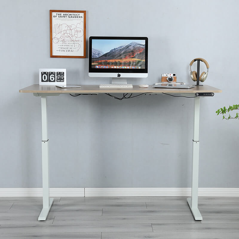 Radlove 63" x 30" Premium Dual Motor Height Adjustable Standing Desks for Worktops, Brown or White