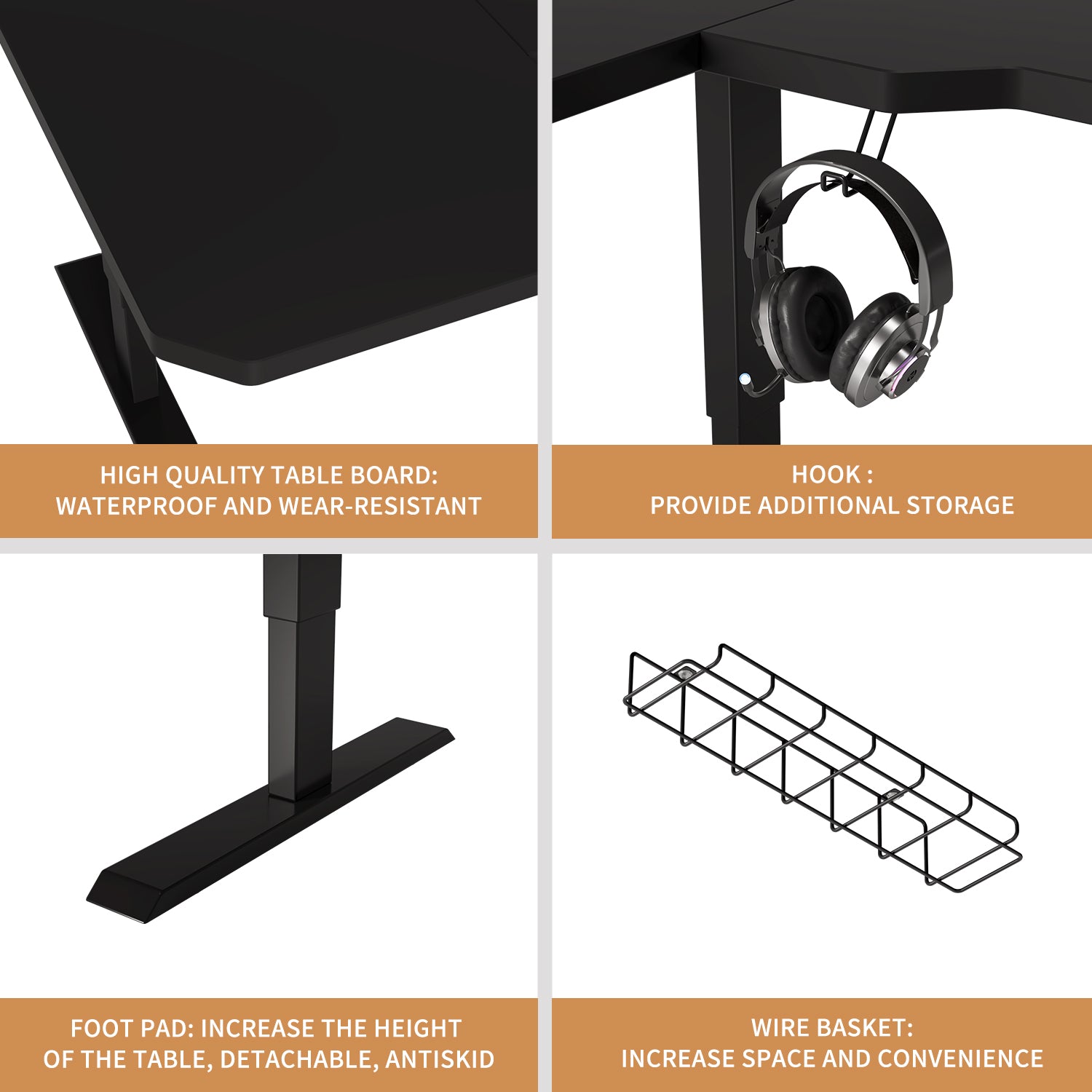 Radlove 59" x 24" Electric Height Adjustable Computer L-Shaped Office Desks with Memory Controller Corner Standing Desk with Splice Board