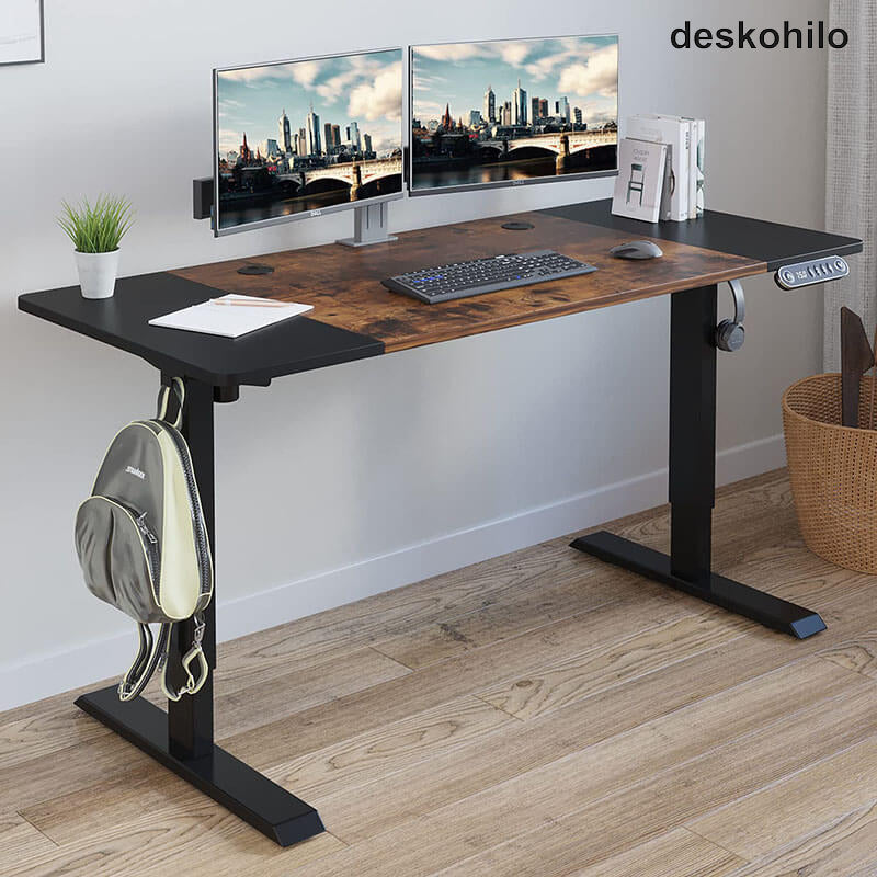 Radlove 63" x 30" Standing Adjustable Height Office Desks Splice Board for Work Benches, White or Brown