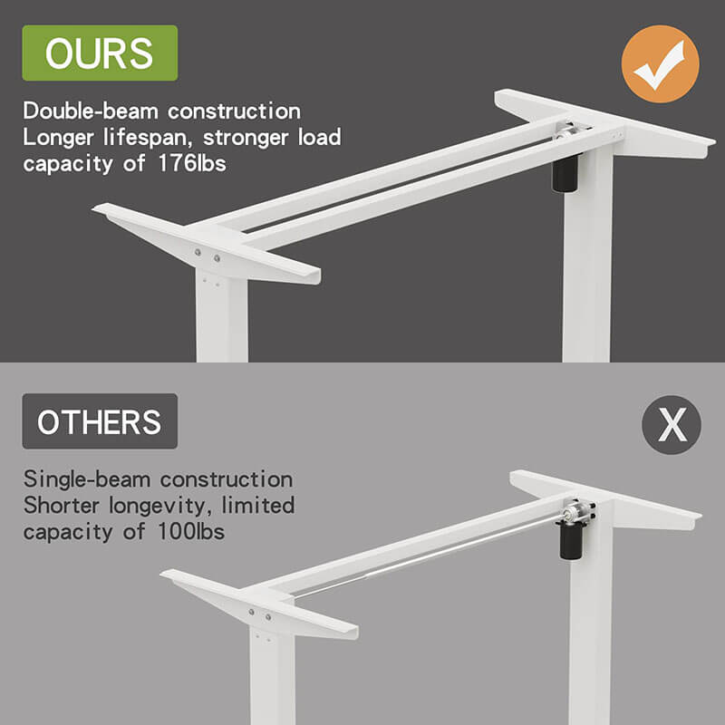 Radlove 48" x 24" Electric Standing Desks, Height Adjustable Office Tables with Splice Board and A Under Desk Cable Management Tray with Wheels, Brown or Oak
