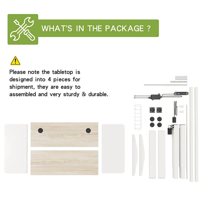 Radlove 63" x 30" Standing Adjustable Height Office Desks Splice Board for Work Benches, White or Brown