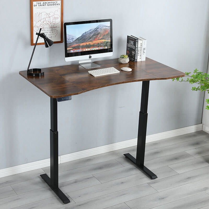 Radlove 63" x 30" Premium Dual Motor Height Adjustable Standing Desks for Worktops, Brown or White