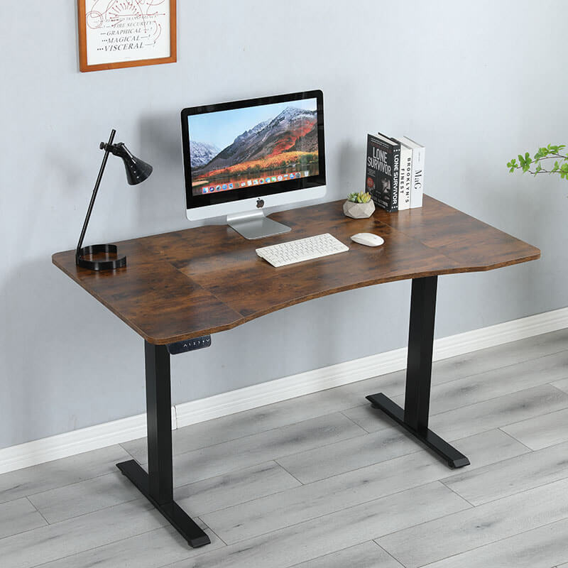 Radlove 63" x 30" Premium Dual Motor Height Adjustable Standing Desks for Worktops, Brown or White