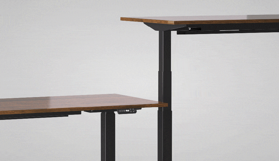 Radlove 48" x 24" Electric Standing Desks, Height Adjustable Office Tables with Splice Board and A Under Desk Cable Management Tray with Wheels, Brown or Oak