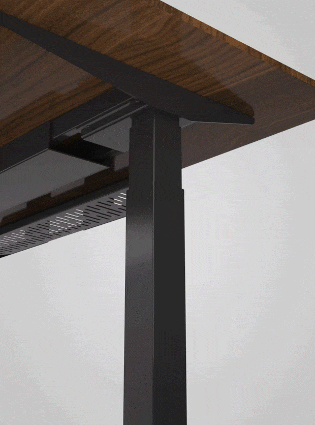 Radlove 48" x 24" Electric Standing Desks, Height Adjustable Office Tables with Splice Board and A Under Desk Cable Management Tray with Wheels, Brown or Oak