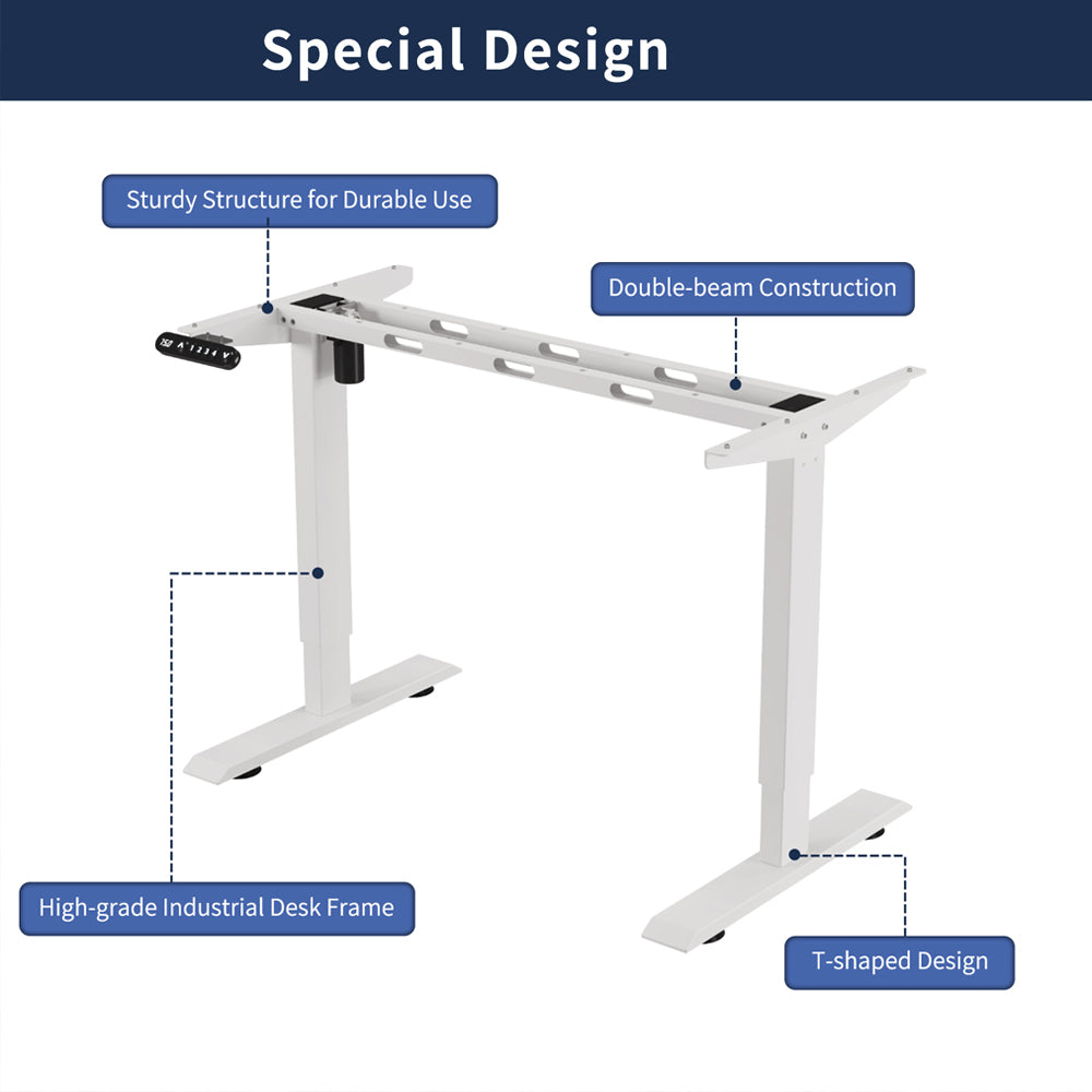 Radlove 55" x 24" Electric Standing Desks, Height Adjustable Office Tables with Splice Board and A Under Desk Cable Management Tray with Wheels, Brown or Oak