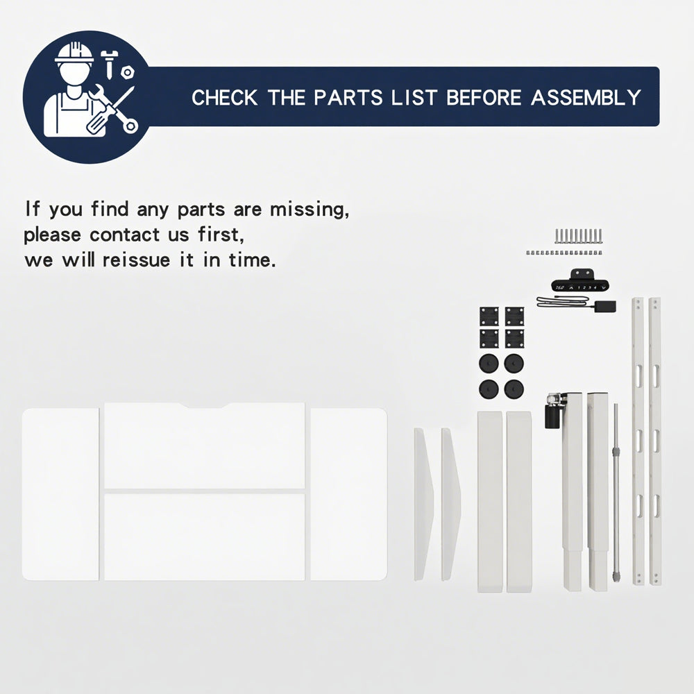 Radlove 55" x 24" Electric Standing Desks, Height Adjustable Office Tables with Splice Board and A Under Desk Cable Management Tray with Wheels, Brown or Oak