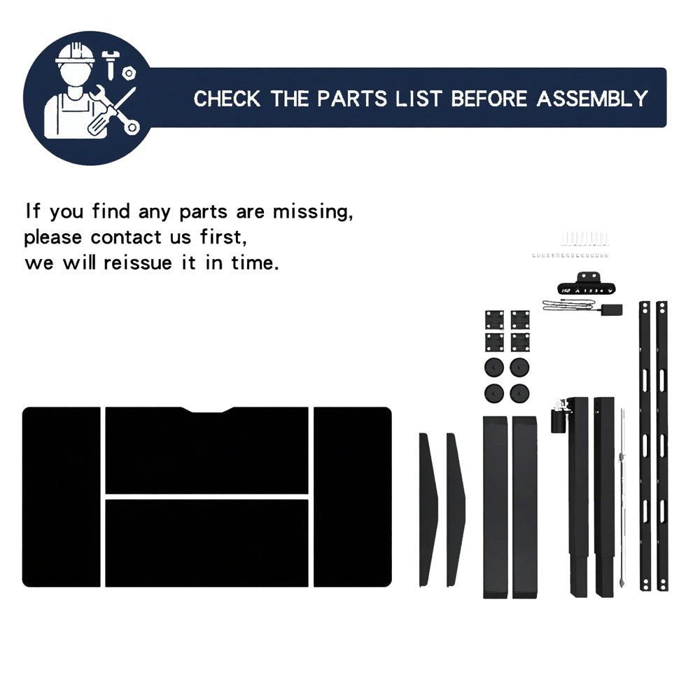 Radlove 55" x 24" Electric Standing Desks, Height Adjustable Office Tables with Splice Board and A Under Desk Cable Management Tray with Wheels, Brown or Oak