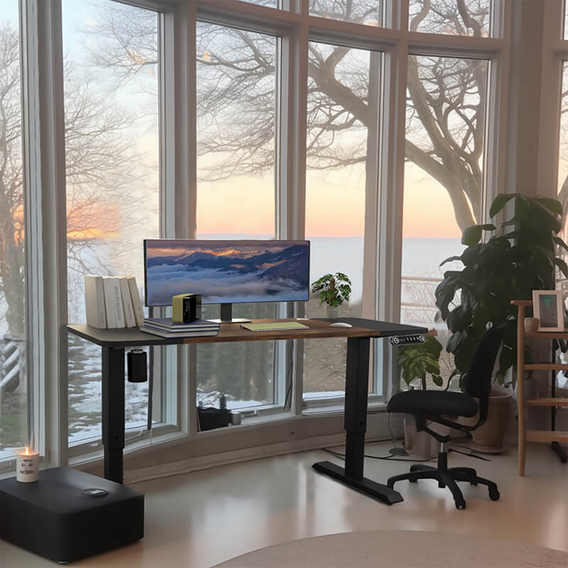 Radlove 63" x 30" Standing Adjustable Height Office Desks Splice Board for Work Benches, White or Brown