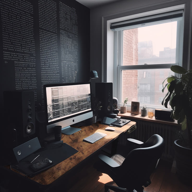 Radlove 48" x 24" Electric Standing Desks, Height Adjustable Office Tables with Splice Board and A Under Desk Cable Management Tray with Wheels, Brown or Oak