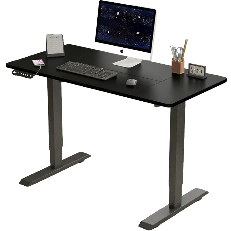 Radlove 55" x 24" Electric Standing Desks, Height Adjustable Office Tables with Splice Board and A Under Desk Cable Management Tray with Wheels, Brown or Oak